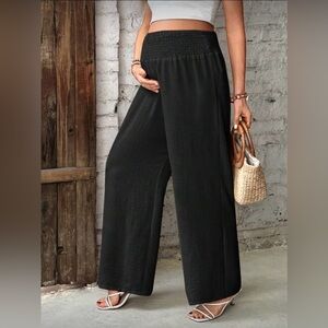 maternity black wide-leg pants